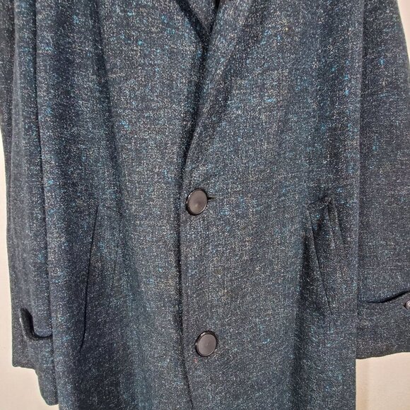 Vintage Lockburne By Locketz Wool Blend Overcoat Size 42 Dark Grey 50" Long - Picture 9 of 12
